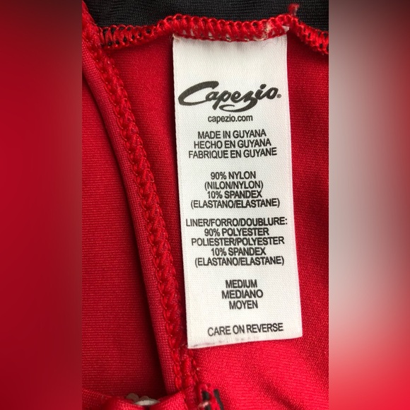 Capezio medium athletic top (or sporty bikini top) - red and lined - Picture 5 of 8